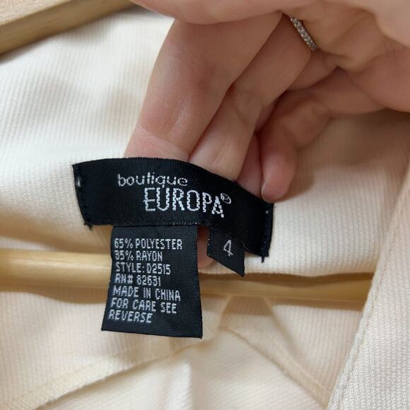 Vintage Y2K 90s Boutique Europa Neutral Cream Tailored Cropped Crop Tank Top 4 - Picture 5 of 5